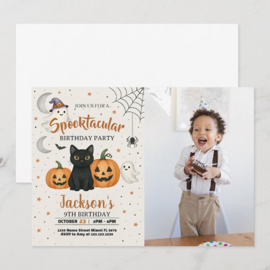 Spooktaculaire uitnodiging voor Birthday (Voorkant / Achterkant)