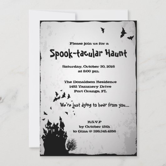 Spooktaculaire uitnodiging voor Haunt Halloween Pa (Voorkant)