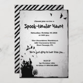 Spooktaculaire uitnodiging voor Haunt Halloween Pa (Voorkant / Achterkant)