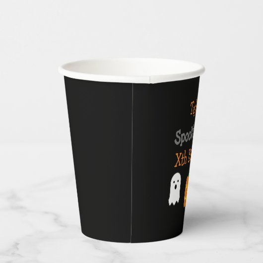 Spooktaculaire verjaardag papieren bekers (Rechts)