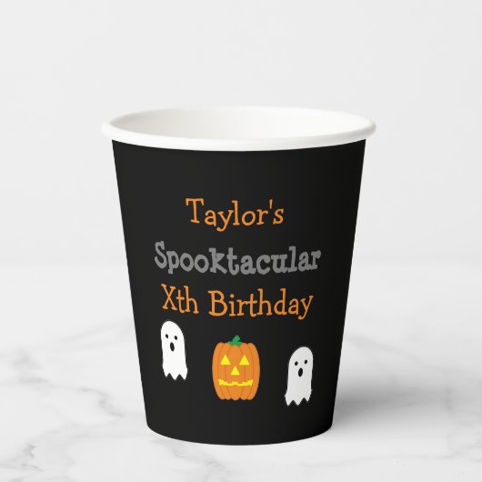 Spooktaculaire verjaardag papieren bekers (Voorkant)