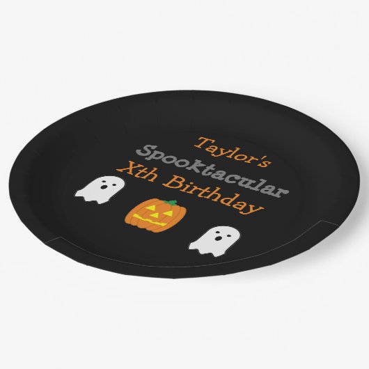 Spooktaculaire verjaardag papieren bordje (Gekanteld)