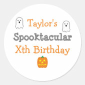 Spooktaculaire verjaardag ronde sticker (Voorkant)