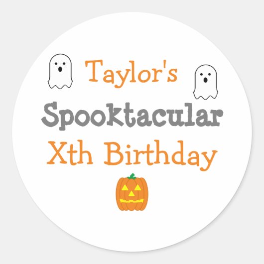 Spooktaculaire verjaardag ronde sticker (Voorkant)
