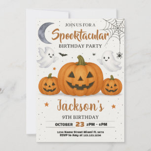 Spooktaculaire verjaardagsuitnodiging kaart