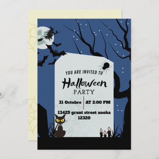 Spooktaculaire vibes Halloween Ghost Verjaardag Ui Kaart (Voorkant / Achterkant)
