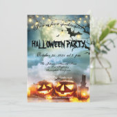 Spooktaculaire volledige maan-halloween-partij kaart (Staand voorkant)