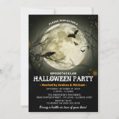 Spooktaculaire volledige maan-halloween-partij kaart (Voorkant)
