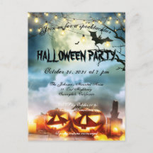 Spooktaculaire volledige Moon Halloween Party nodi