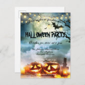 Spooktaculaire volledige Moon Halloween Party nodi Uitnodiging Briefkaart (Voorkant / Achterkant)