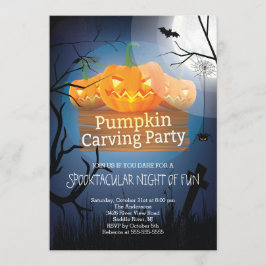 Spooktaculaire vun pomkin Carving Party Halloween Kaart