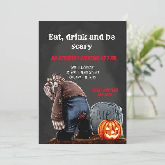 Spooktacular avond kaart (Staand voorkant)