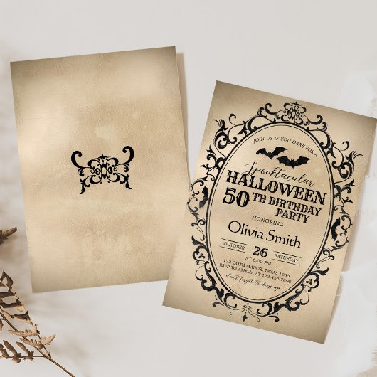 Spooktacular Bat Halloween Verjaardagsfeest Kaart