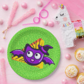 Spooktacular Bats Halloween Plates - Green Papieren Bordje (Feest)