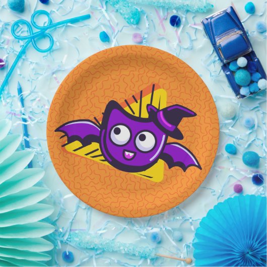 Spooktacular Bats Halloween Plates - Orange Papieren Bordje (Feest)
