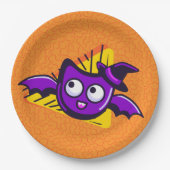 Spooktacular Bats Halloween Plates - Orange Papieren Bordje (Voorkant)