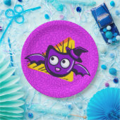 Spooktacular Bats Halloween Plates - Purple Papieren Bordje (Feest)