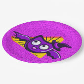 Spooktacular Bats Halloween Plates - Purple Papieren Bordje (Gekanteld)