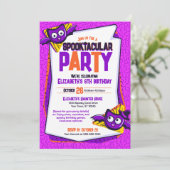 Spooktacular Bats verjaardagsuitnodiging Kaart (Staand voorkant)