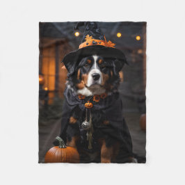 Spooktacular Berner Dog: Een Halloween Howl-o-Ween Fleece Deken