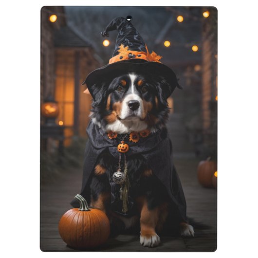 Spooktacular Berner Dog: Een Halloween Howl-o-Ween Klembord (Achterkant)