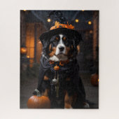Spooktacular Berner Dog: Een Halloween Howl-o-Ween Legpuzzel (Verticaal)