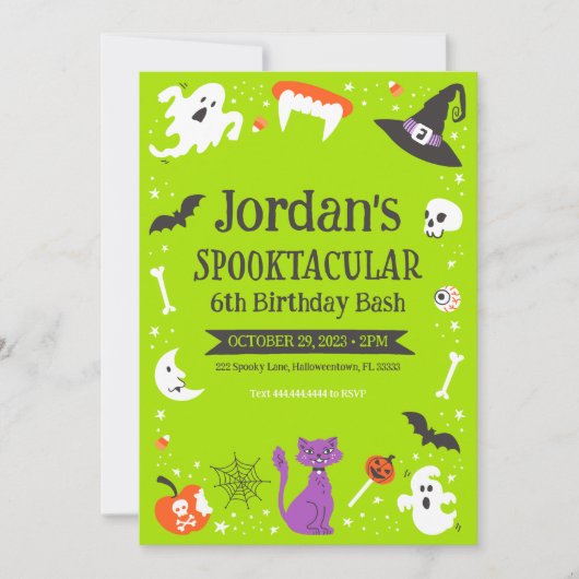 Spooktacular Birthday Bash Kaart (Voorkant)