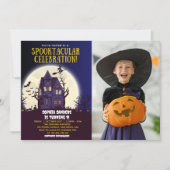 Spooktacular Birthday KIds Halloween with Photo Kaart (Voorkant)