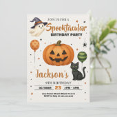 Spooktacular Birthday Party Invitation Kaart (Staand voorkant)