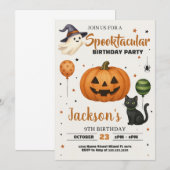 Spooktacular Birthday Party Invitation Kaart (Voorkant / Achterkant)