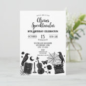 Spooktacular Birthday Party Invitation Kaart (Staand voorkant)