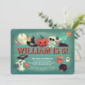 Spooktacular Birthday Party Invitation Kaart (Staand voorkant)