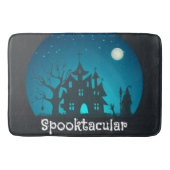 Spooktacular Blue and Black Haunted House Badmat (Voorkant)