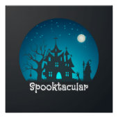 Spooktacular Blue and Black Haunted House Perfect Poster (Voorkant)