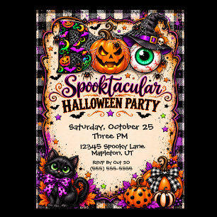 Spooktacular Boo Halloween-feest Kaart