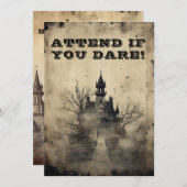 Spooktacular Creepy Mansion Halloween Party Kaart (Voorkant / Achterkant)