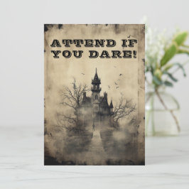 Spooktacular Creepy Mansion Halloween Party Kaart