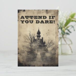 Spooktacular Creepy Mansion Halloween Party Kaart