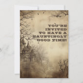 Spooktacular Creepy Mansion Halloween Party Kaart (Voorkant)