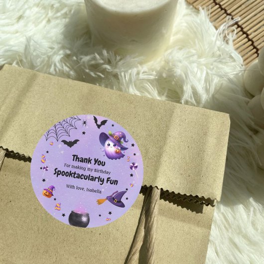 Spooktacular Dank u Schattigee geest Halloween Paa Ronde Sticker