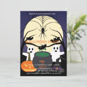 Spooktacular Dark  Gothic Halloween Party Kaart (Staand voorkant)