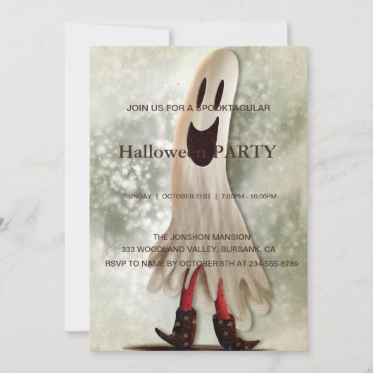 Spooktacular Dark Gothic Halloween Party Kaart (Voorkant)