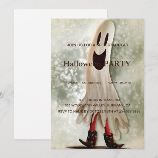 Spooktacular Dark Gothic Halloween Party Kaart (Voorkant / Achterkant)