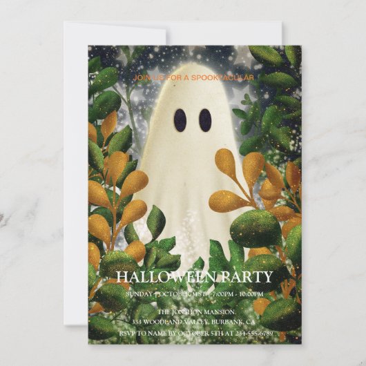 Spooktacular Dark  Gothic Halloween Party Kaart (Voorkant)