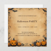 Spooktacular Dark  Gothic Halloween Party Kaart (Voorkant / Achterkant)