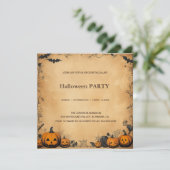 Spooktacular Dark  Gothic Halloween Party Kaart (Staand voorkant)