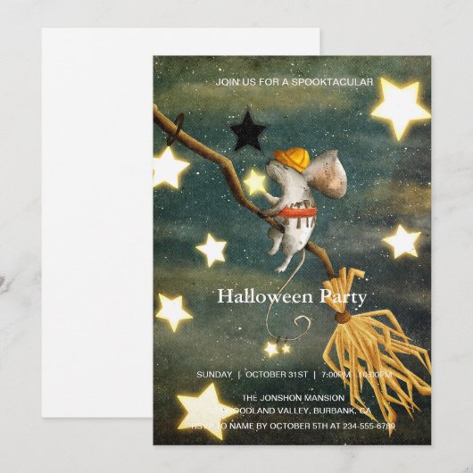 Spooktacular Dark  Gothic Halloween Party Kaart (Voorkant / Achterkant)