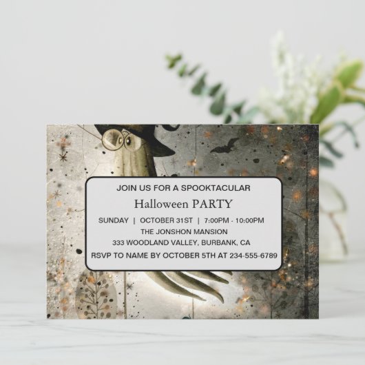 Spooktacular Dark Haunted House Halloween Party  I Kaart (Staand voorkant)