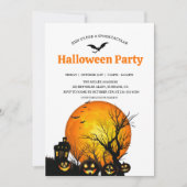 Spooktacular Dark Haunted House Halloween Party  Kaart (Voorkant)
