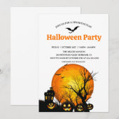Spooktacular Dark Haunted House Halloween Party  Kaart (Voorkant / Achterkant)